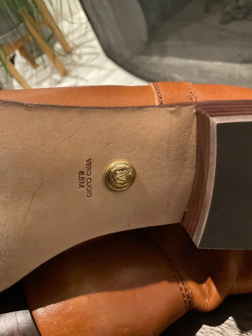 NWOT Veronica Beard Dwyer Knee Riding Boot Tan Size 6.5 Wide Calf - Picture 8 of 8